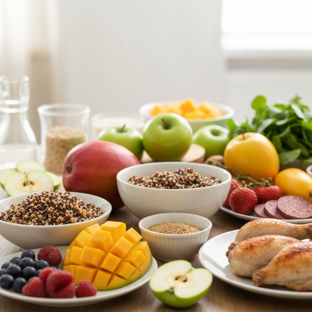 Variedad de opciones alimentarias en mesa